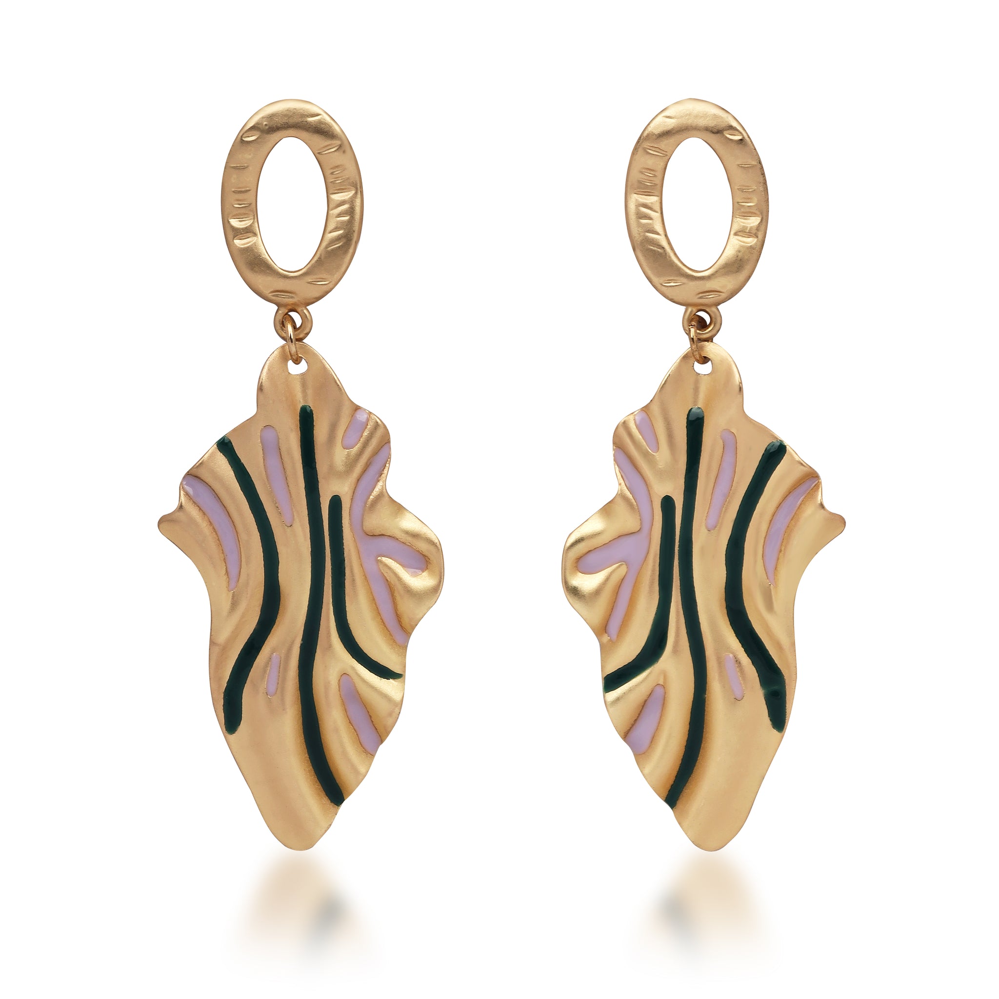 Golden Sage Abstract Earrings