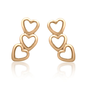 Love Cube Root Gold Finish Screw Earrings