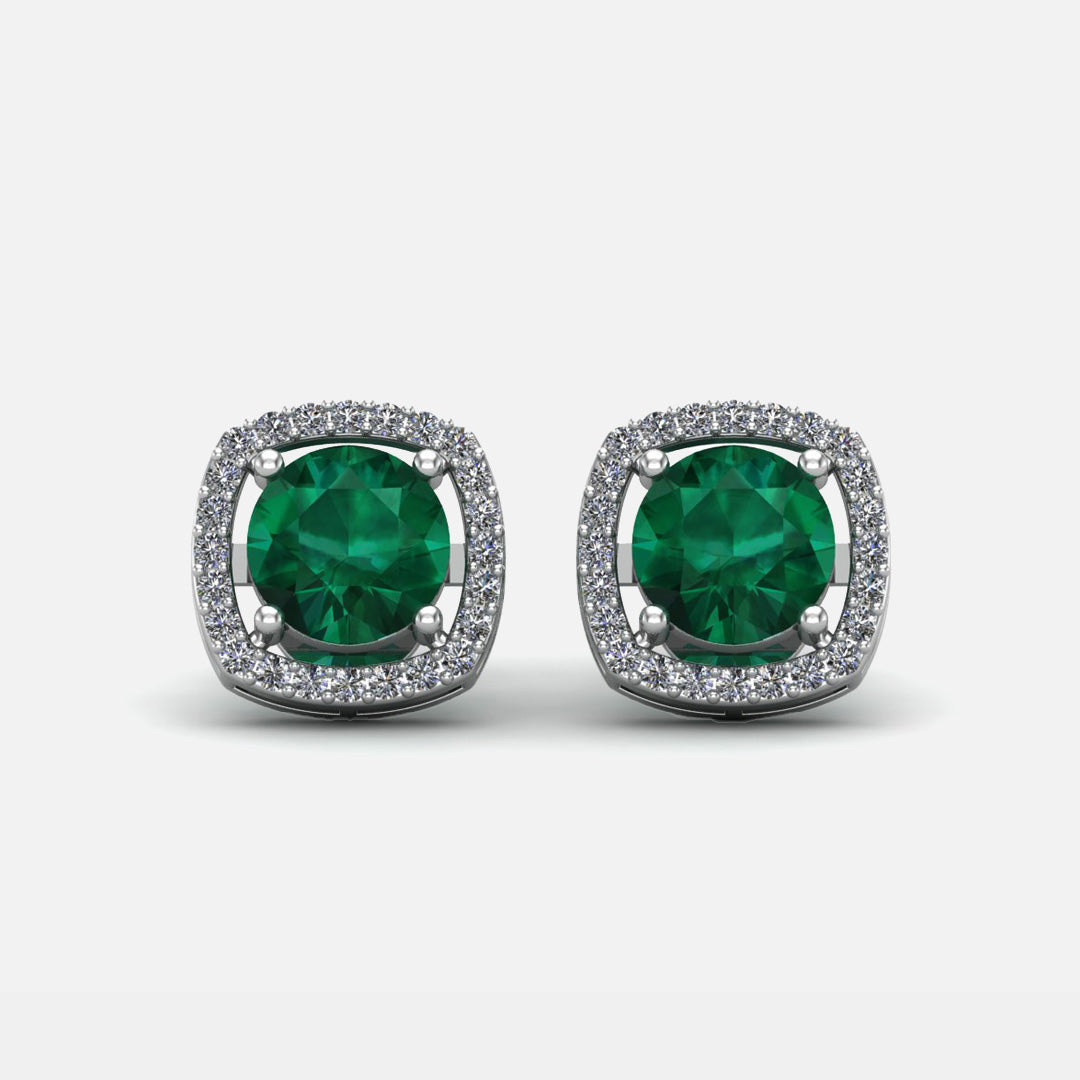 Emerald Envy AD Silver Studs