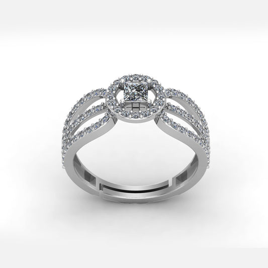 Imported Silver Grace Solitaire Proposal Ring