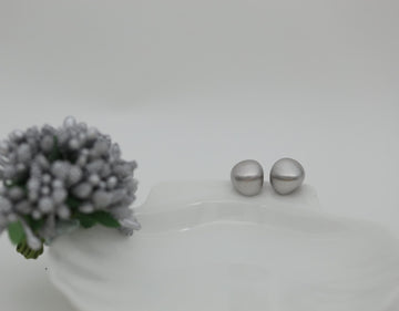 Elena Silver Round Matt Finish Earrings