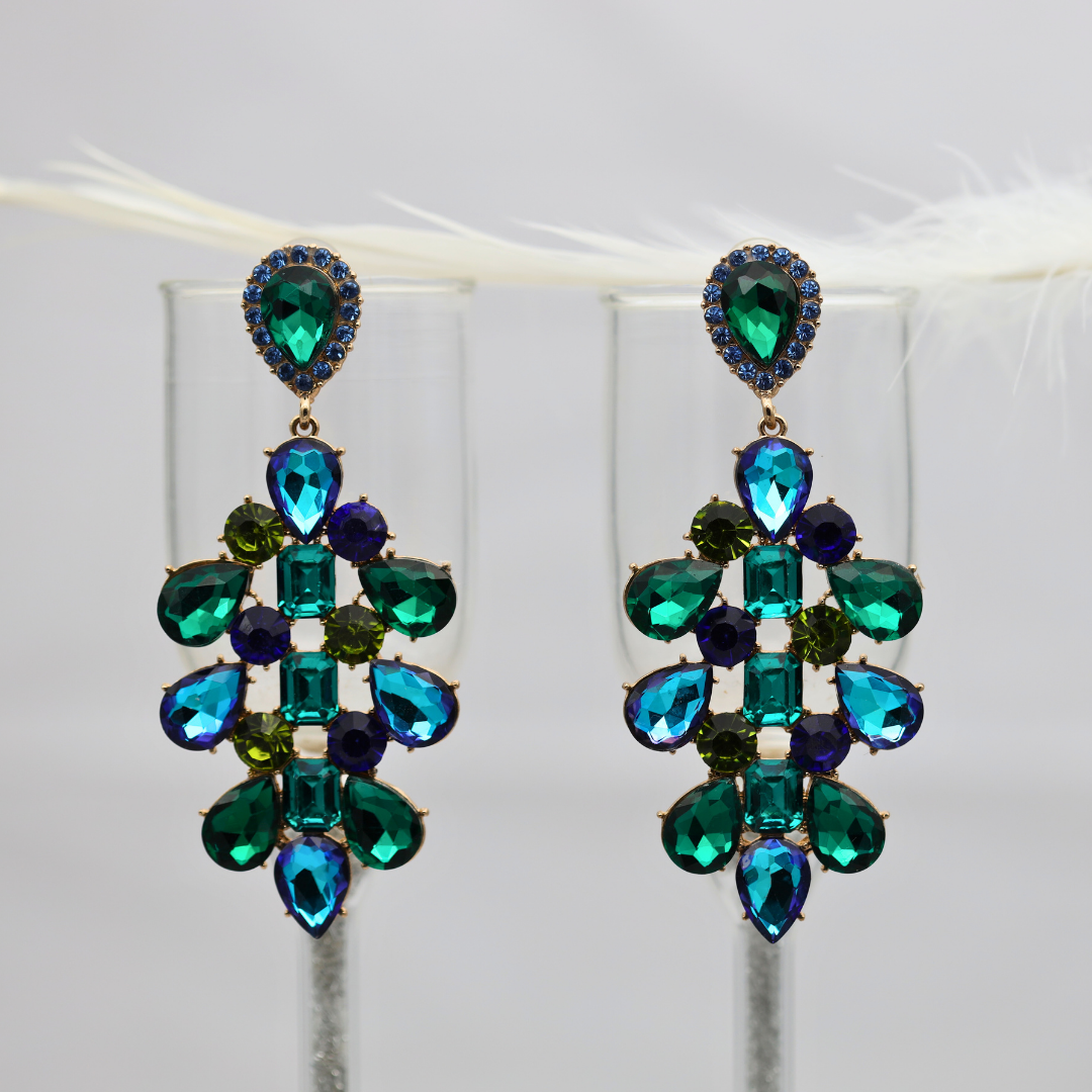 Turquoise Tempest Drop Screw Earrings