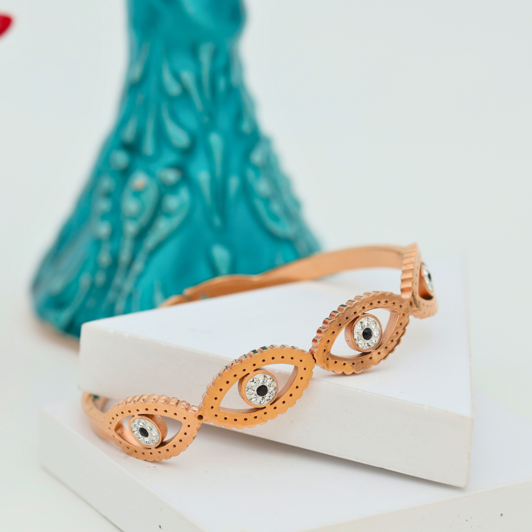 Turkish Evil Eye Bracelet Rose Gold