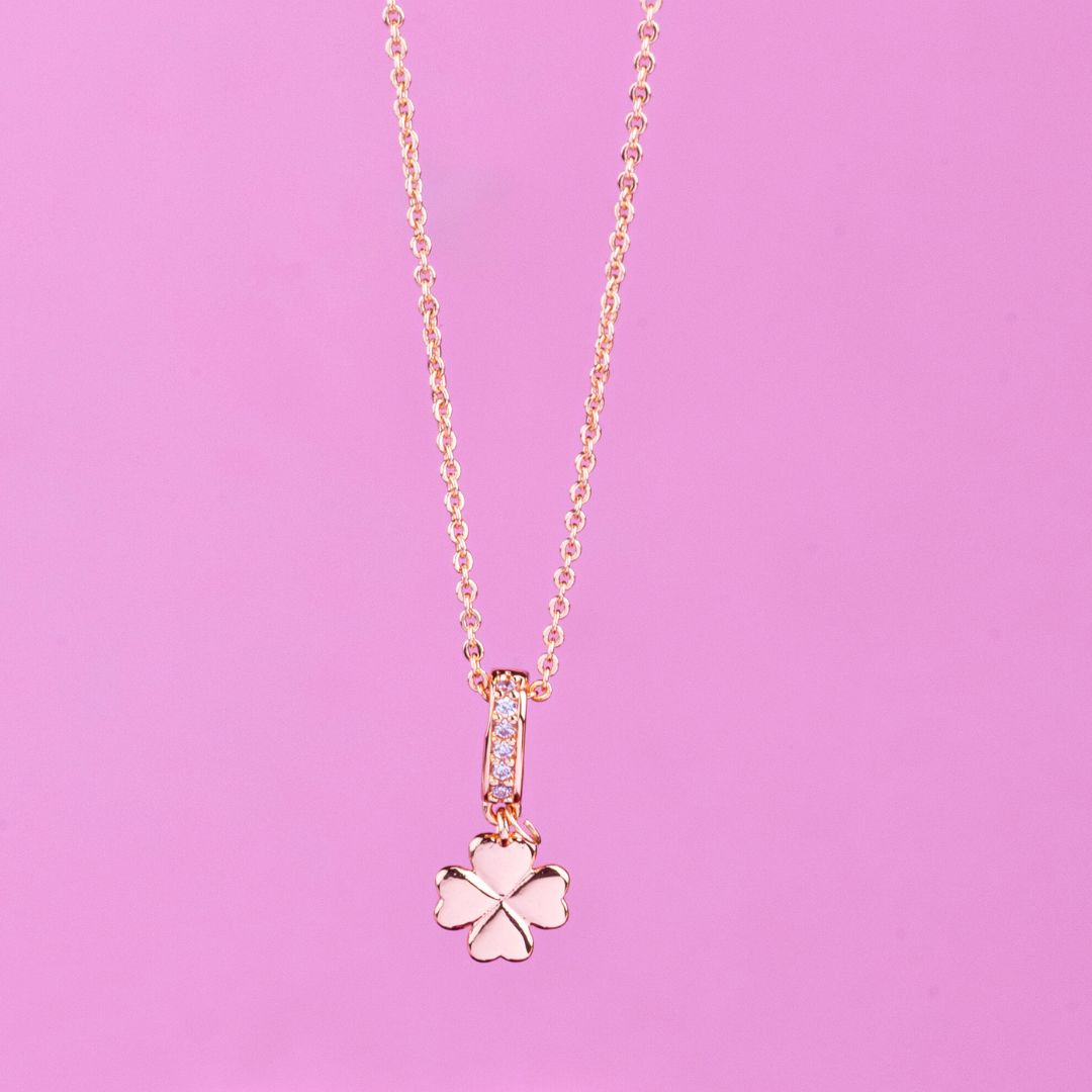 Radiant Gold Clover Leaf Necklace