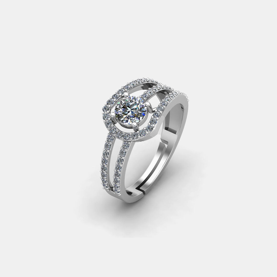 Tri -Solitaire Affaire Silver Finish AD  Ring