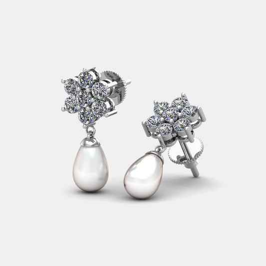 Imported Floral Pearl Earrings