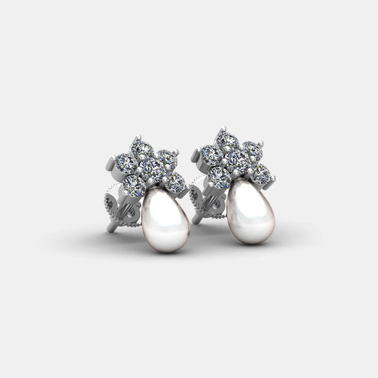 Imported Floral Pearl Studs