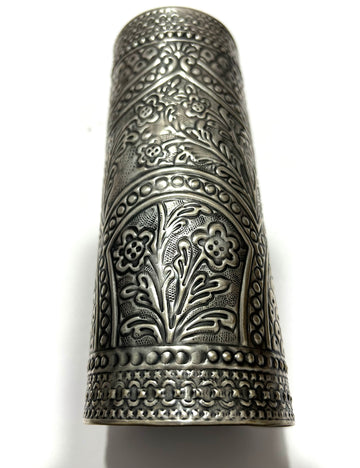 Oxidized Carved Long Hand Cuff