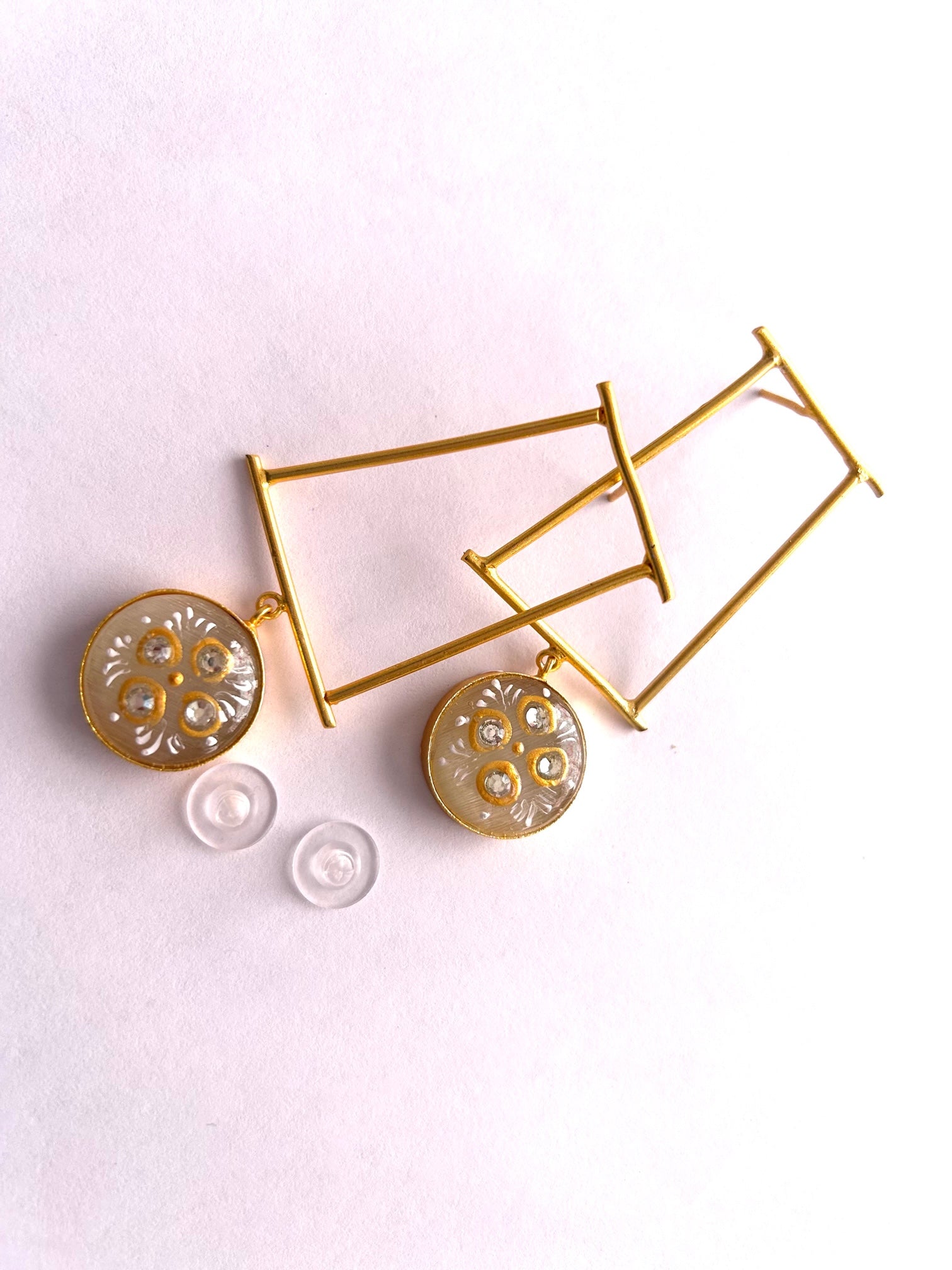 Chic Geometry Golden Dial Studs