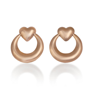 Bold Love Golden Finish Screw Earrings