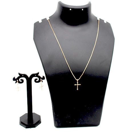 Cross AD Set (Necklace and Earrings)