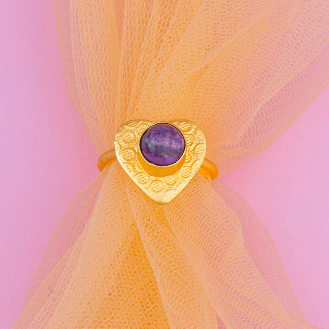 Amethyst Heart Shaped Affection Ring