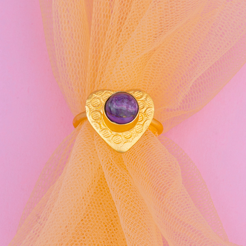 Amethyst Heart Shaped Affection Ring